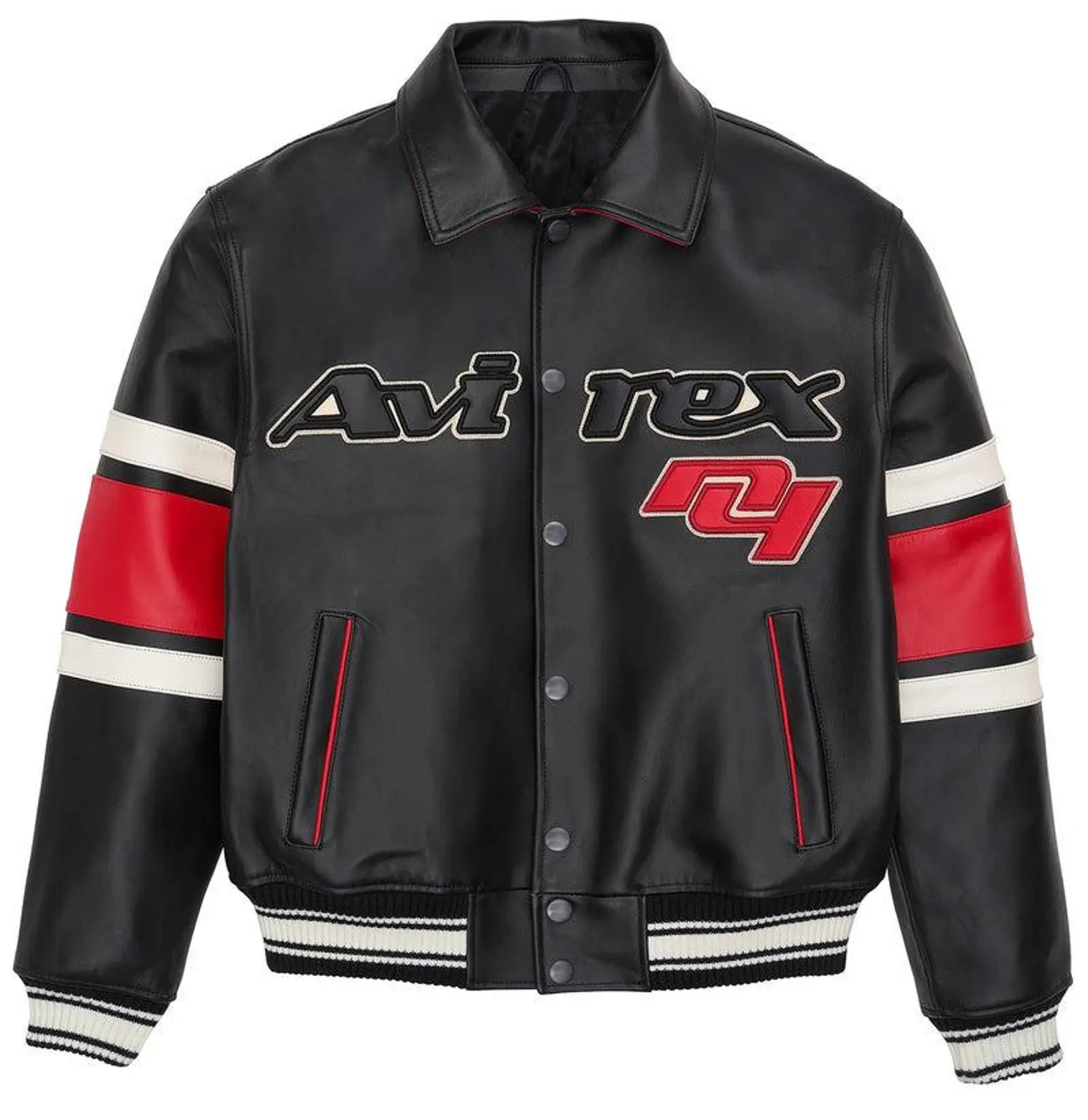 Avirex 75th Anniversary Leather Bomber Jacket, Vintage Varsity Style