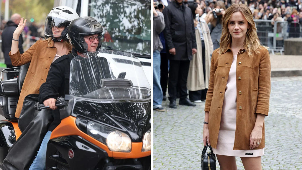 Emma Watson Brown Real Suede Leather Coat – Women’s Celebrity Style Winter Jacket