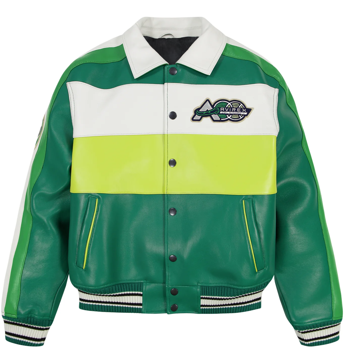 Handmade Men's Avirex Grand Slam Limited Edition Bomber Jacket Genuine Cowhide Leather