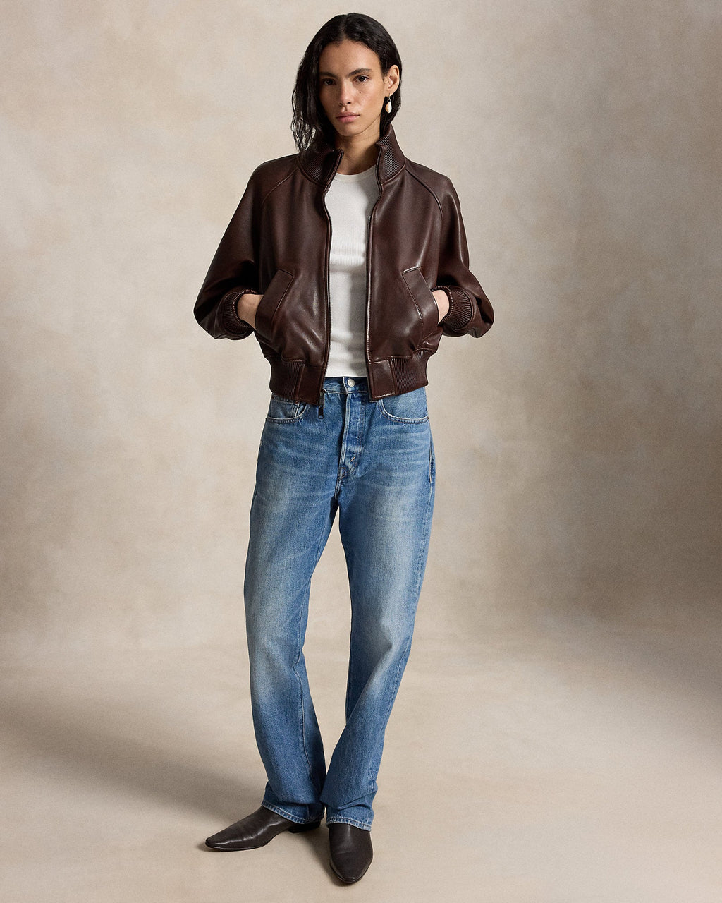 Ralph Lauren Flight Leather Jacket – Premium Women's Classic Aviator Jacket