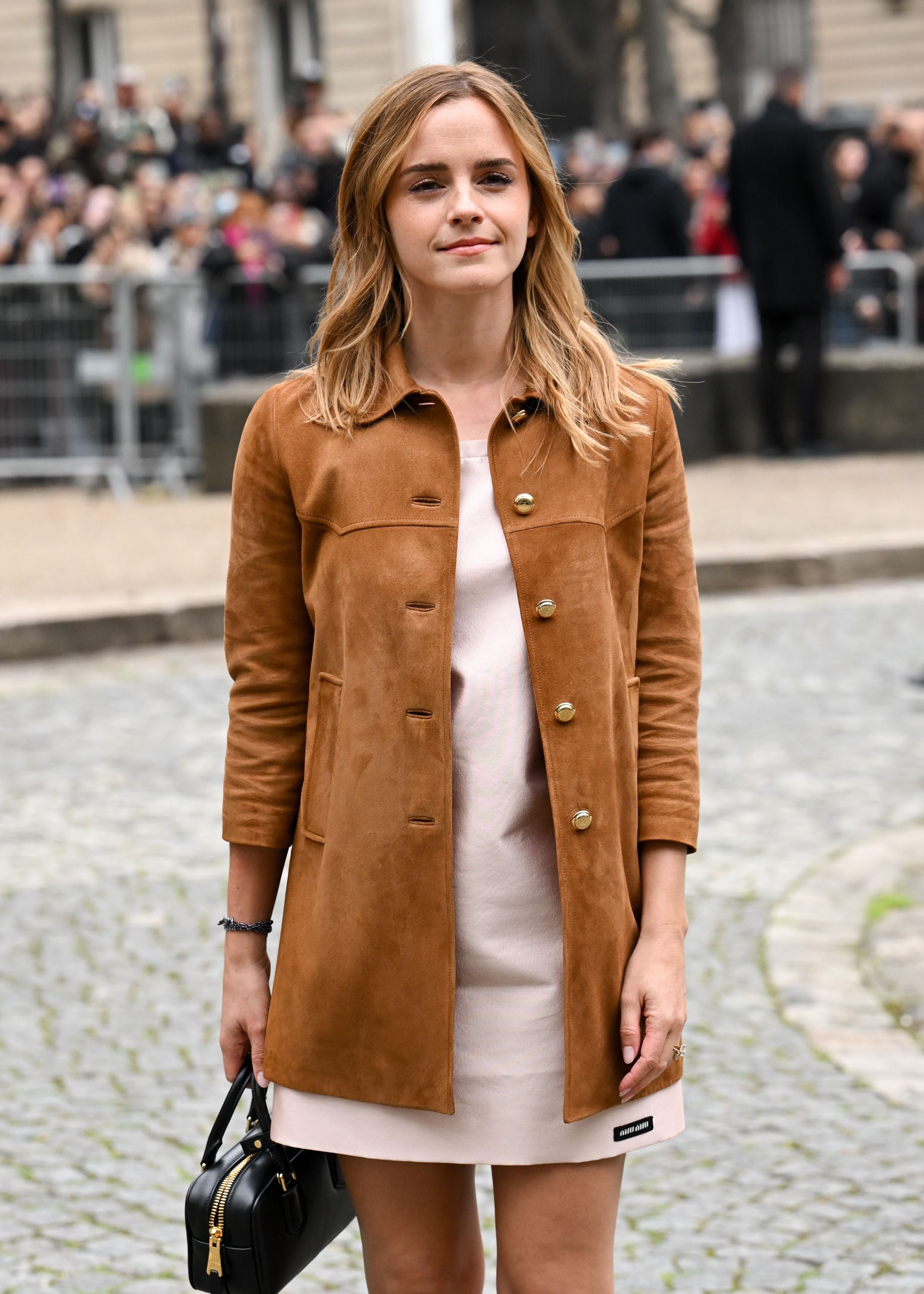Emma Watson Brown Real Suede Leather Coat – Women’s Celebrity Style Winter Jacket