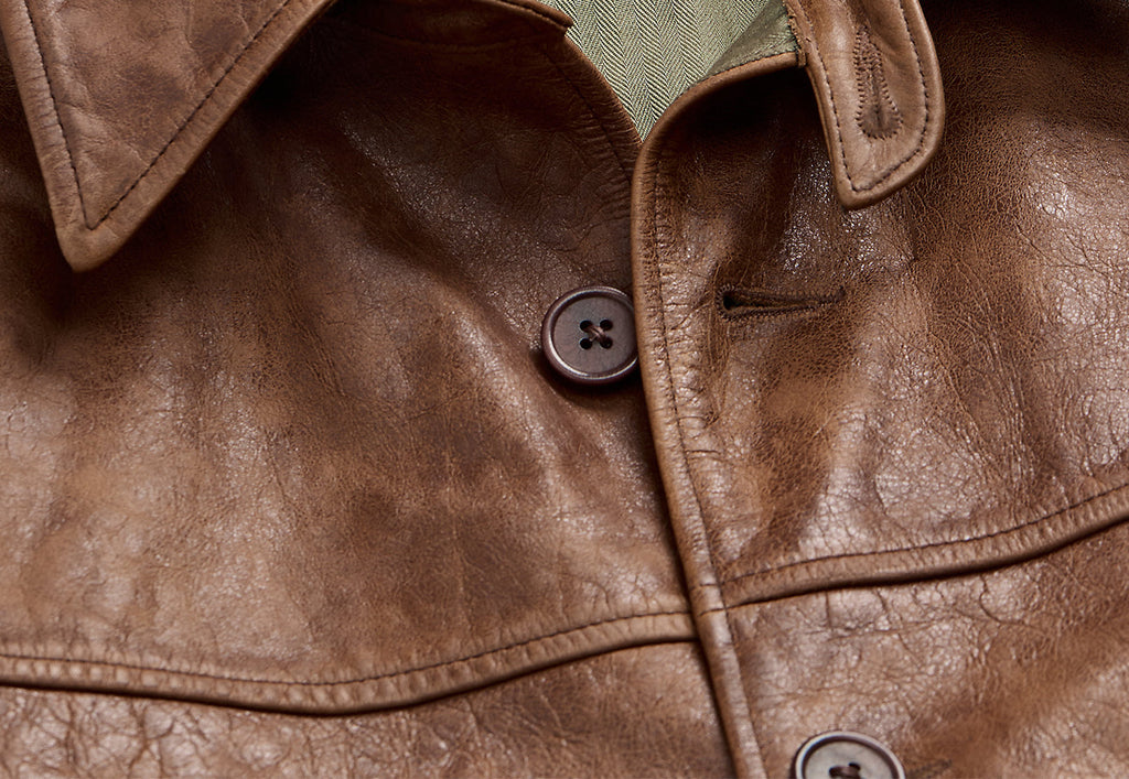 Men’s Ralph Lauren Polo Leather Car Coat – Timeless Designer Jacket
