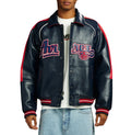 Handmade Avirex ColdKickOff The Kings Leather Bomber Jacket, Embroidery Vintage Varsity Style