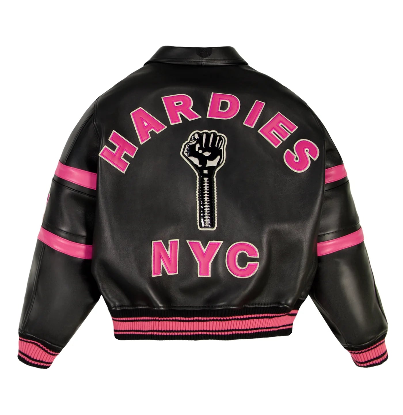 HARDIES X AVIREX Jacket Leather Bomber Jacket, Vintage Varsity Style