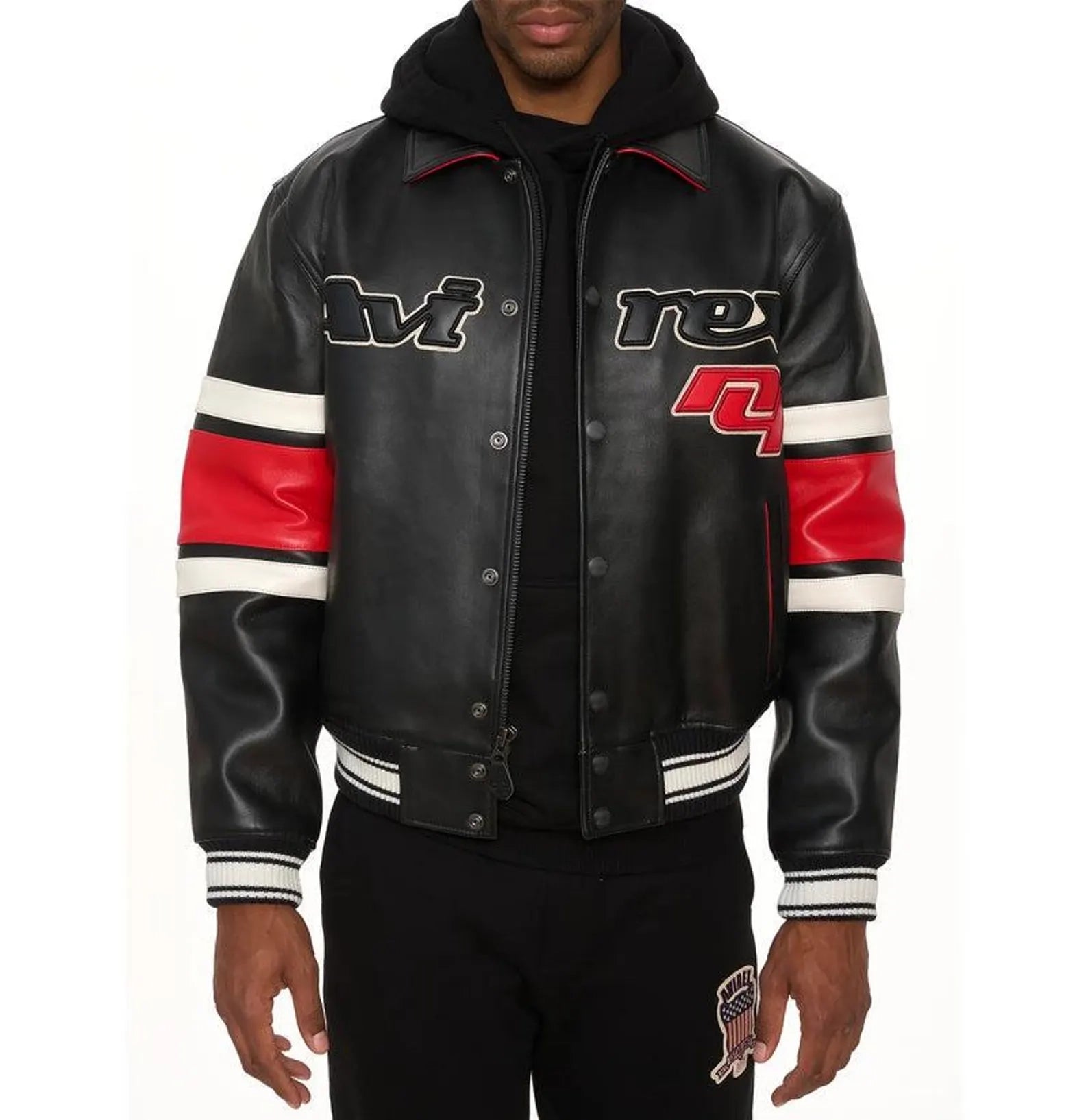 Avirex 75th Anniversary Leather Bomber Jacket, Vintage Varsity Style