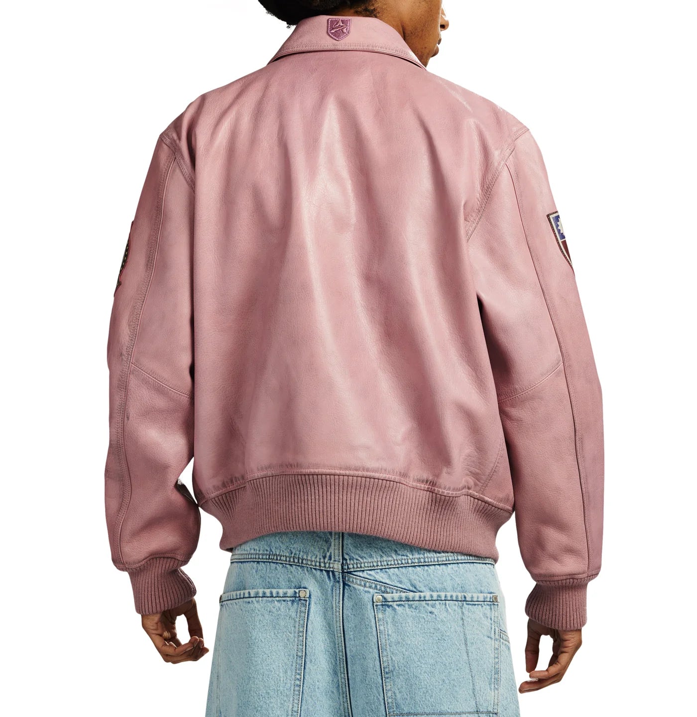 Handmade Avirex Flight A2 Leather Bomber Jacket, Embroidery Vintage Varsity Style