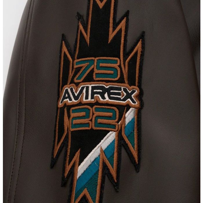 Avirex Buffalo Legends A2 Brown Leather Bomber Jacket Embroidered Limited Edition