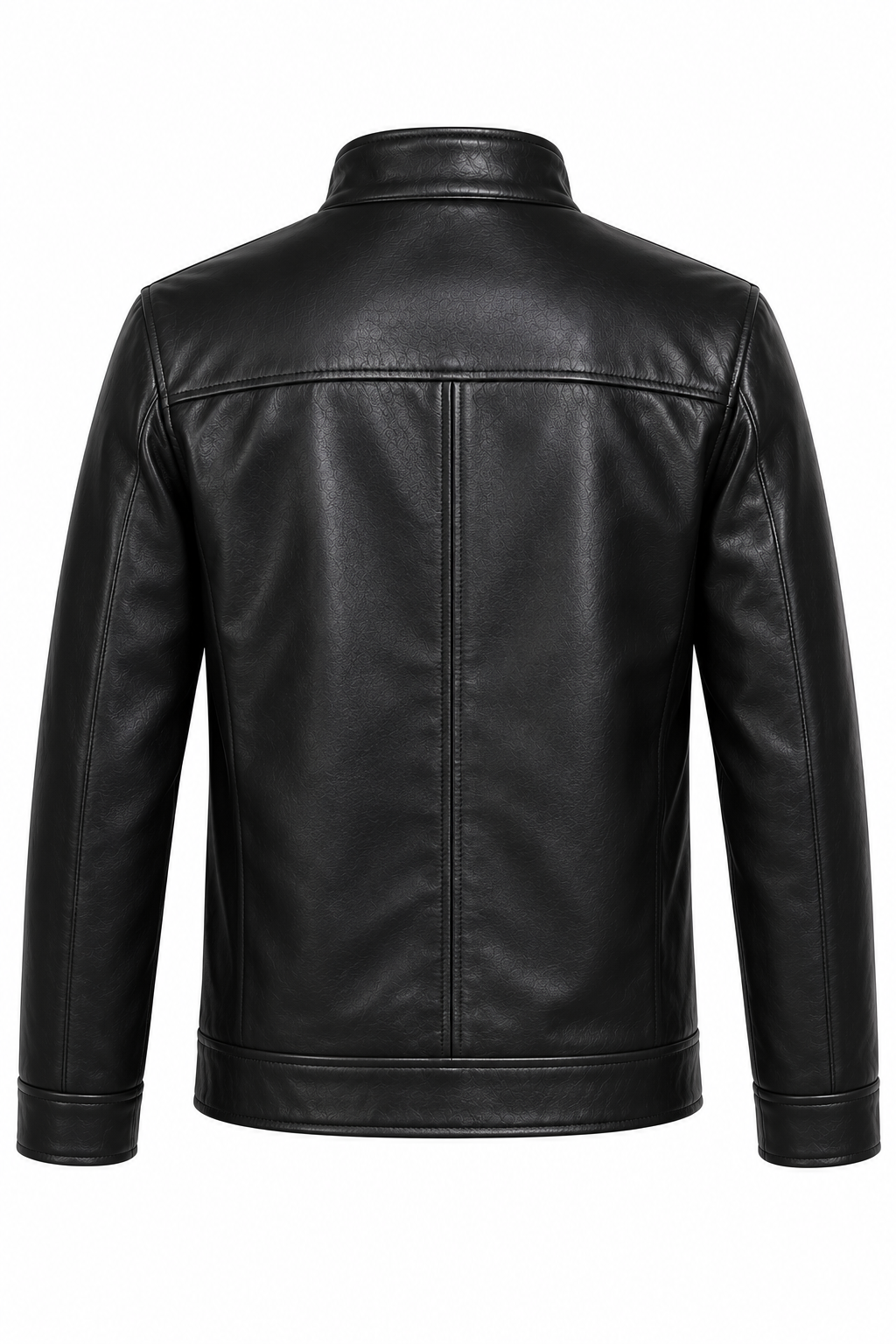 Svart Dam Skinnjacka med Hög Krage – Elegant Zipjacka i Modern Bikerstil