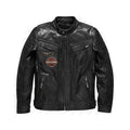 Harley Davidson Men’s Embroidered Eagle Design Natural Leather Jacket