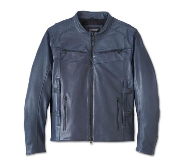 Harley Davidson Men’s Ombre Blue Triple Vent Performance Leather Jacket