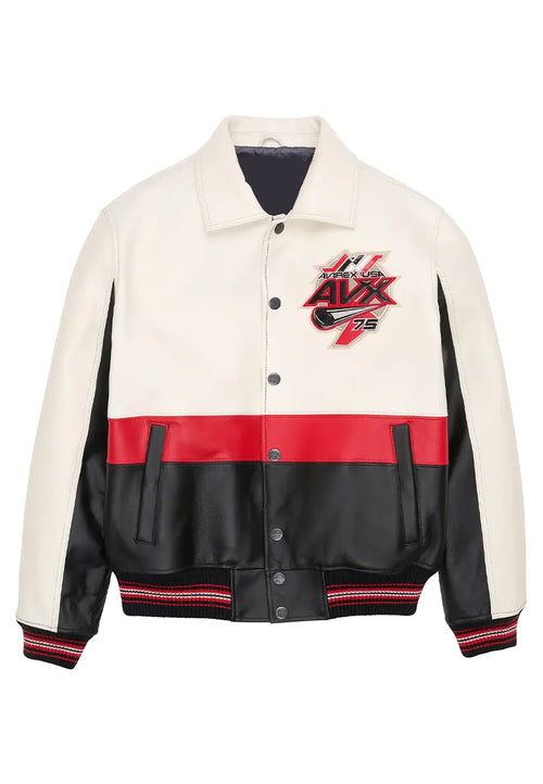 AVIREX Red Blades Bomber Limited Edition Leather Jacket | Men’s Vintage Military Flight Jacket